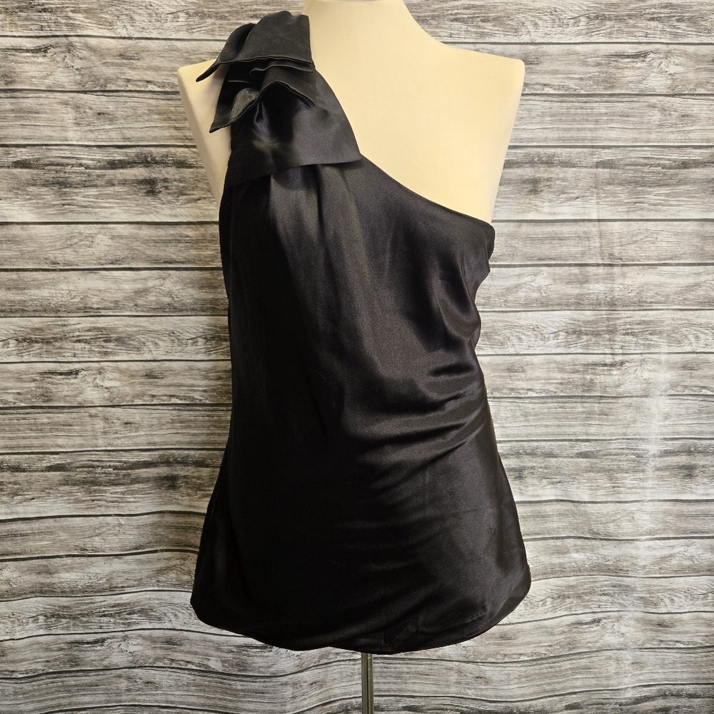 Rue21 black bow one shoulder top